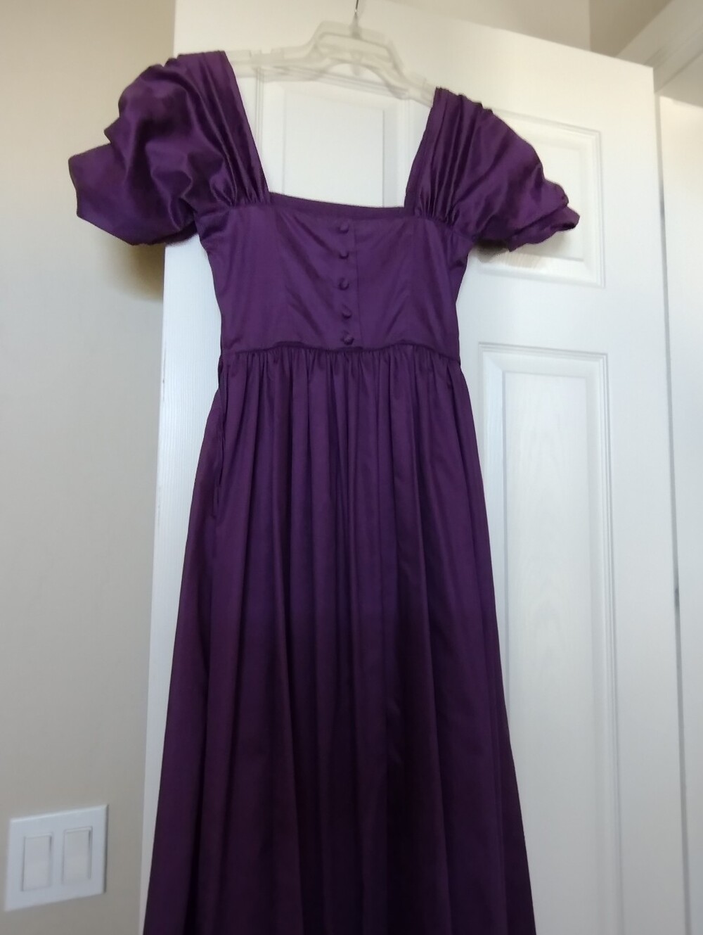 Vintage Laura Ashley Purple Floral Brocade Tea Length Dress Made in UK - Picture 5 of 8